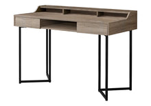 Load image into Gallery viewer, 48" Taupe and Black Writing Desk With Two Drawers