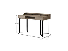 Load image into Gallery viewer, 48" Taupe and Black Writing Desk With Two Drawers