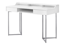 Load image into Gallery viewer, 48" Taupe and Black Writing Desk With Two Drawers