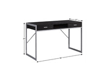 Load image into Gallery viewer, 48" Dark Brown and Silver Computer Desk With Two Drawers