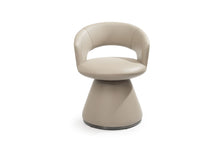 Load image into Gallery viewer, Faux Leather Steel Open Back Swivel Dining Arm Chair - Gray