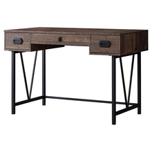 Load image into Gallery viewer, 47" Brown and Black Computer Desk With Two Drawers