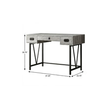 Load image into Gallery viewer, 47" Brown and Black Computer Desk With Two Drawers