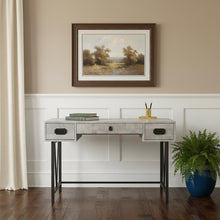 Load image into Gallery viewer, 47" Brown and Black Computer Desk With Two Drawers