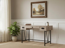 Load image into Gallery viewer, 47" Taupe and Black Computer Desk With Three Drawers