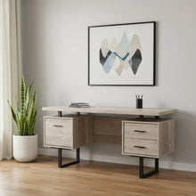 Load image into Gallery viewer, 60" Brown and Black With Three Drawers