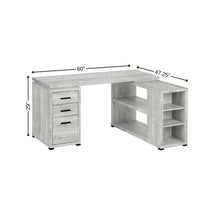 Load image into Gallery viewer, 60" Gray L Shape Computer Desk With Three Drawers