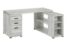 Load image into Gallery viewer, 60" Gray L Shape Computer Desk With Three Drawers