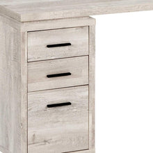 Load image into Gallery viewer, 60" Taupe L Shape Computer Desk With Three Drawers
