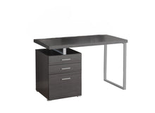 Load image into Gallery viewer, 47" Gray and Silver Computer Desk With Three Drawers