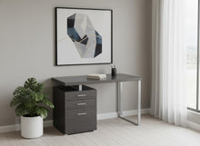 Load image into Gallery viewer, 47" Gray and Silver Computer Desk With Three Drawers