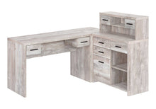 Load image into Gallery viewer, 63" Taupe L Shape Computer Desk With Eight Drawers
