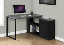 Load image into Gallery viewer, 47" White and Silver L Shape Computer Desk With Three Drawers