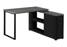 Load image into Gallery viewer, 47" White and Silver L Shape Computer Desk With Three Drawers