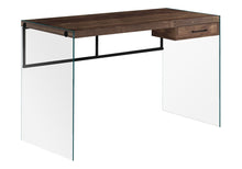 Load image into Gallery viewer, 48" Brown and Clear Computer Desk