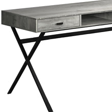 Load image into Gallery viewer, 47" White and Silver Computer Desk With Two Drawers