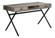 Load image into Gallery viewer, 47" White and Silver Computer Desk With Two Drawers