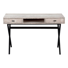 Load image into Gallery viewer, 47" White and Silver Computer Desk With Two Drawers