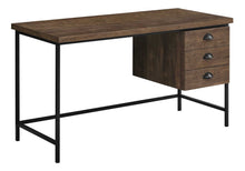 Load image into Gallery viewer, 55" Brown and Black Computer Desk With Three Drawers