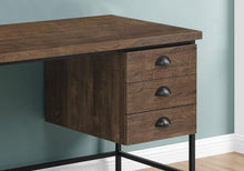 Load image into Gallery viewer, 55" Brown and Black Computer Desk With Three Drawers