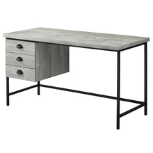 Load image into Gallery viewer, 55" Gray and Black Computer Desk With Three Drawers
