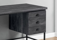Load image into Gallery viewer, 55" Gray and Black Computer Desk With Three Drawers