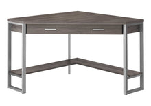 Load image into Gallery viewer, 42" Taupe and Silver Corner Computer Desk
