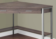 Load image into Gallery viewer, 42" Taupe and Silver Corner Computer Desk