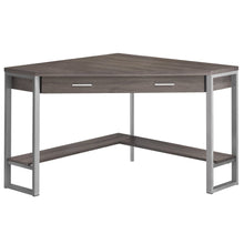 Load image into Gallery viewer, 42" Taupe and Silver Corner Computer Desk