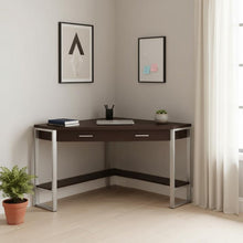 Load image into Gallery viewer, 42" Taupe and Silver Corner Computer Desk