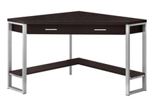 Load image into Gallery viewer, 42" Taupe and Silver Corner Computer Desk
