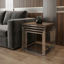 Load image into Gallery viewer, Modern Rustic Nesting Accent Tables (Set of 4) - Silver