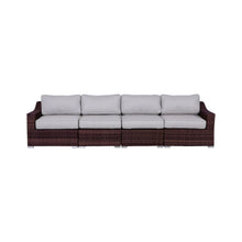 Load image into Gallery viewer, Contemporary Outdoor Rattan Wicker Sectional Seating Group With Cushions