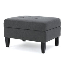 Load image into Gallery viewer, Ottoman With Birch Wood Legs And Cushioned Top For Comfort