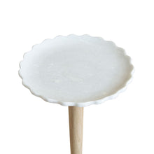 Load image into Gallery viewer, Marble Round Pedestal End Table - White