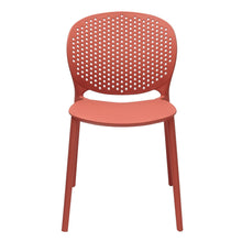 Load image into Gallery viewer, Heavy Duty Plastic Partially Open Back Dining Side Chairs (Set of 4) - Orange