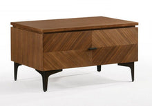 Load image into Gallery viewer, Mid Century Nightstand With Two Drawers - Walnut