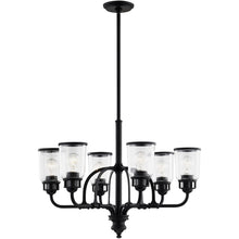 Load image into Gallery viewer, 27'' Six Light Dimmable Chandelier With Shades - Black