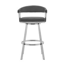 Load image into Gallery viewer, 38" Swivel Backless Bar Height Bar Chair - Gray / Silver