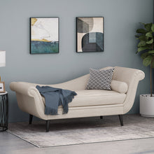 Load image into Gallery viewer, Auroral - Velvet Upholstered Chaise Lounge With Scrolled Arms And Tapered Legs