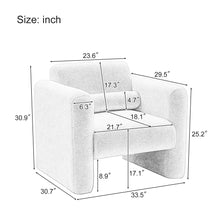 Load image into Gallery viewer, Modern Accent Chair Lambskin Sherpa Fabric Upholstered Comfy With Pillow