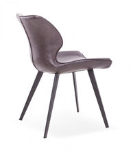 Load image into Gallery viewer, Upholstered Faux Leather Dining Side Chairs (Set of 2) - Brown / Black