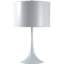 Load image into Gallery viewer, Metal Table Lamp With White Classic Drum Shade - White