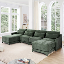 Load image into Gallery viewer, Stylish Sofa With Ottoman And Lumbar Pillows, Ergonomic Design