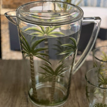 Load image into Gallery viewer, Unbreakable Plastic Water Pitcher With Lid, Palm Tree Design - Clear