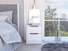 Load image into Gallery viewer, 16.1" x 14.2" x 18.8" Two Drawer Faux Wood Nightstand - White