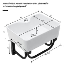Load image into Gallery viewer, Rectangular Bathroom Sink With Towel Bar & Faucet Hole, Wall Mounted - White