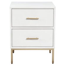 Load image into Gallery viewer, Lines 2 Drawer Nightstand - White / Gold