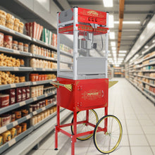 Load image into Gallery viewer, Popcorn Machine On Wheels, 20 Ounce Capacity, 1440W - Red