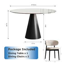 Load image into Gallery viewer, Round Dining Table - Black / Brown - Glass